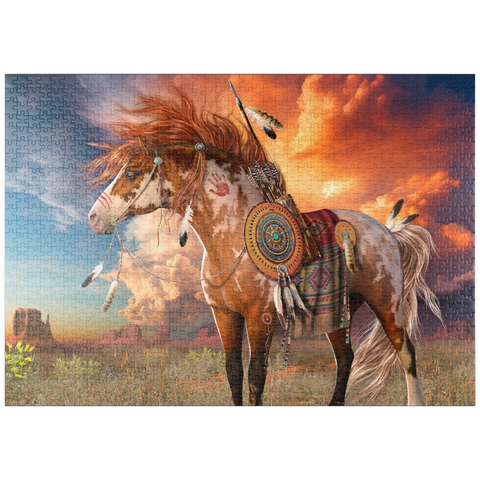 Darstellung des Puzzle Motivs Medicine Horse Native American Horse - Laurie Prindle puzzleplate Medicine Horse Native American Horse - Laurie Prindle 1000 Puzzle