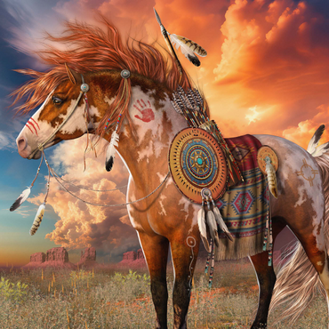 Darstellung des Puzzle Motivs Medicine Horse Native American Horse - Laurie Prindle 1000 Puzzle 3D Modell