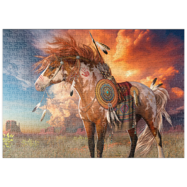 Darstellung des Puzzle Motivs puzzleplate Medicine Horse Native American Horse - Laurie Prindle 500 Puzzle