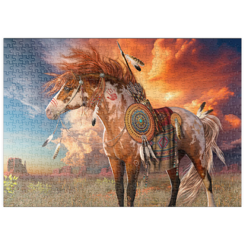 Darstellung des Puzzle Motivs Medicine Horse Native American Horse - Laurie Prindle puzzleplate Medicine Horse Native American Horse - Laurie Prindle 500 Puzzle