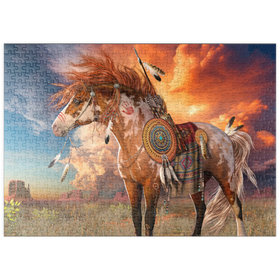 Darstellung des Puzzle Motivs Medicine Horse Native American Horse - Laurie Prindle - Puzzleteile: 500