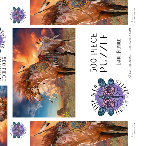 Darstellung des Puzzle Motivs Medicine Horse Native American Horse - Laurie Prindle Medicine Horse Native American Horse - Laurie Prindle 500 Puzzle Schachtel 3D Modell