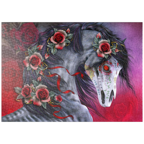 Darstellung des Puzzle Motivs Calavera Fantasy Horse - Laurie Prindle puzzleplate Calavera Fantasy Horse - Laurie Prindle 1000 Puzzle