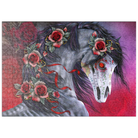 Darstellung des Puzzle Motivs Calavera Fantasy Horse - Laurie Prindle puzzleplate Calavera Fantasy Horse - Laurie Prindle 500 Puzzle