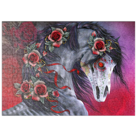 Darstellung des Puzzle Motivs Calavera Fantasy Horse - Laurie Prindle - Puzzleteile: 500