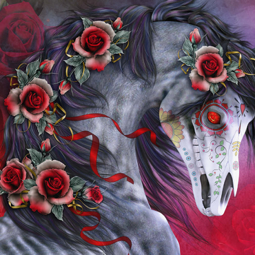 Darstellung des Puzzle Motivs Calavera Fantasy Horse - Laurie Prindle 500 Puzzle 3D Modell