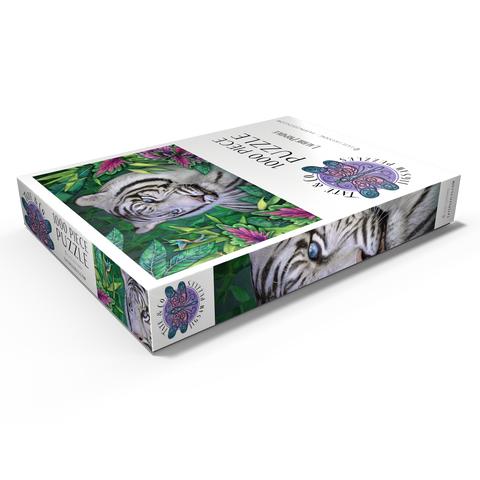 Darstellung des Puzzle Motivs White Tiger Animal Wildlife - Laurie Prindle White Tiger Animal Wildlife - Laurie Prindle 1000 Puzzle Schachtel Ansicht1