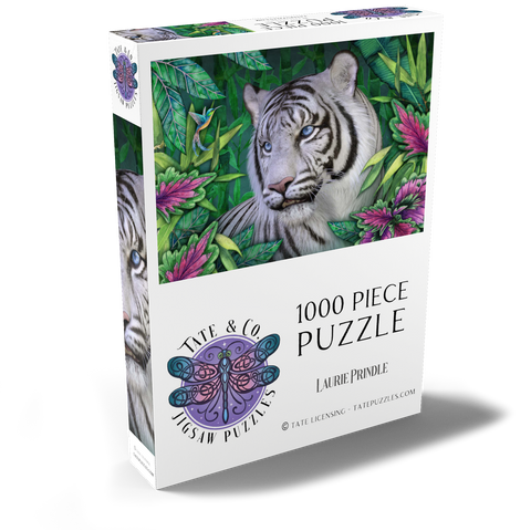 Darstellung des Puzzle Motivs White Tiger Animal Wildlife - Laurie Prindle White Tiger Animal Wildlife - Laurie Prindle 1000 Puzzle Schachtel Ansicht2