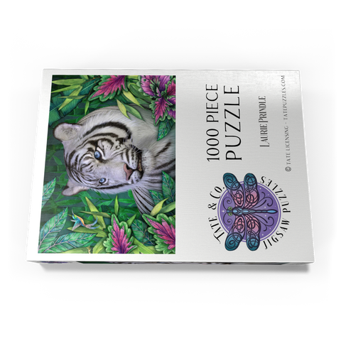 Darstellung des Puzzle Motivs White Tiger Animal Wildlife - Laurie Prindle White Tiger Animal Wildlife - Laurie Prindle 1000 Puzzle Schachtel Ansicht3
