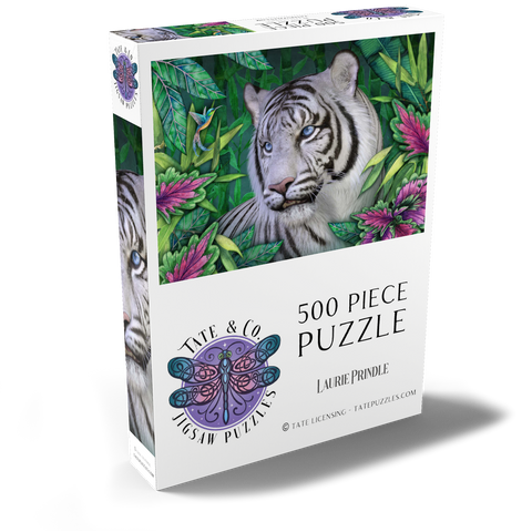 Darstellung des Puzzle Motivs White Tiger Animal Wildlife - Laurie Prindle White Tiger Animal Wildlife - Laurie Prindle 500 Puzzle Schachtel Ansicht2