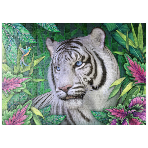 Darstellung des Puzzle Motivs White Tiger Animal Wildlife - Laurie Prindle puzzleplate White Tiger Animal Wildlife - Laurie Prindle 500 Puzzle