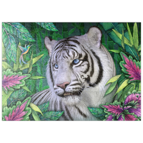 Darstellung des Puzzle Motivs White Tiger Animal Wildlife - Laurie Prindle - Puzzleteile: 500