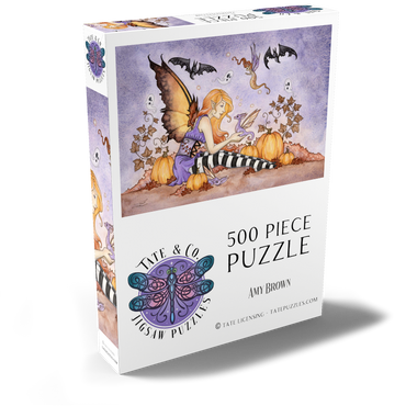 Darstellung des Puzzle Motivs Magick In The Pumpkin Patch fairy – Amy Brown 500 Puzzle Schachtel Ansicht2