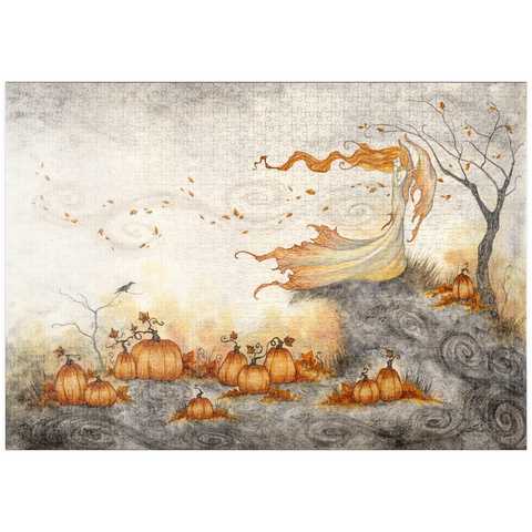 Darstellung des Puzzle Motivs Whispers In The Pumpkin Patch fairy - Amy Brown puzzleplate Whispers In The Pumpkin Patch fairy - Amy Brown 1000 Puzzle