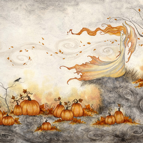 Darstellung des Puzzle Motivs Whispers In The Pumpkin Patch fairy - Amy Brown Whispers In The Pumpkin Patch fairy - Amy Brown 1000 Puzzle 3D Modell