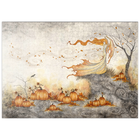 Darstellung des Puzzle Motivs Whispers In The Pumpkin Patch fairy - Amy Brown - Puzzleteile: 500