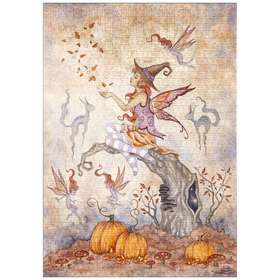Darstellung des Puzzle-Motivs Autumn Spell fairy – Amy Brown – Puzzleteile: 1000