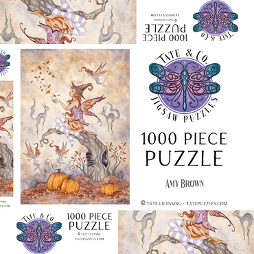 Darstellung des Puzzle Motivs Autumn Spell fairy – Amy Brown 1000 Puzzle Schachtel 3D Modell