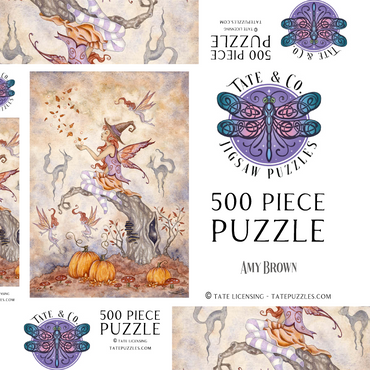 Darstellung des Puzzle Motivs Autumn Spell fairy – Amy Brown 500 Puzzle Schachtel 3D Modell