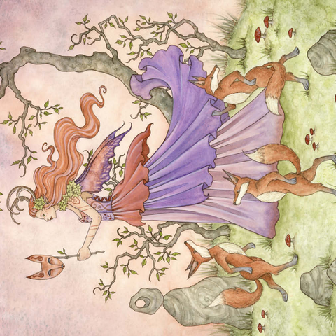 Darstellung des Puzzle Motivs Fox Dance fairy - Amy Brown Fox Dance fairy - Amy Brown 500 Puzzle 3D Modell