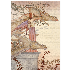 Darstellung des Puzzle-Motivs The Company Of Dragons Fairy – Amy Brown – Puzzleteile: 1000