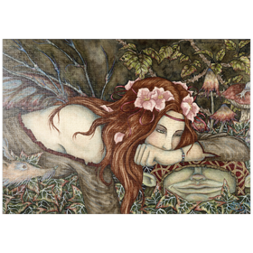 Darstellung des Puzzle Motivs Fairy And Goblin fantasy – Amy Brown - Puzzleteile: 1000