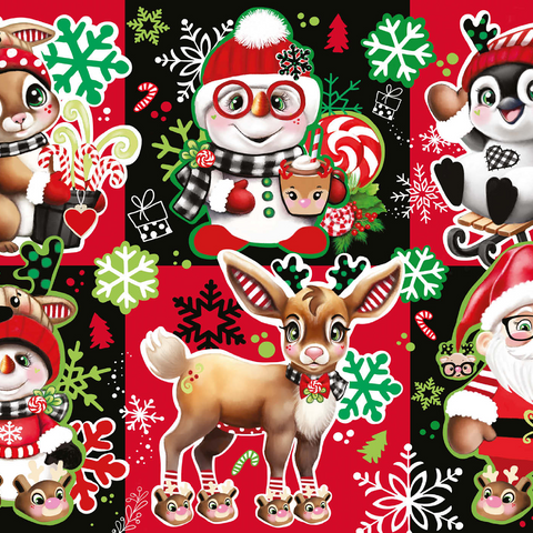 Darstellung des Puzzle Motivs Christmas Cuties Animals Collage - Sheena Pike Christmas Cuties Animals Collage - Sheena Pike 1000 Puzzle 3D Modell