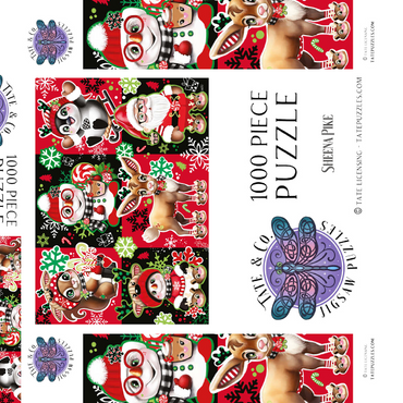 Darstellung des Puzzle Motivs Christmas Cuties Animals Collage - Sheena Pike 1000 Puzzle Schachtel 3D Modell