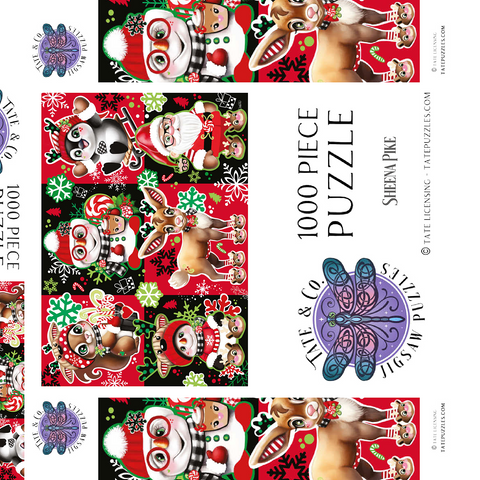 Darstellung des Puzzle Motivs Christmas Cuties Animals Collage - Sheena Pike Christmas Cuties Animals Collage - Sheena Pike 1000 Puzzle Schachtel 3D Modell
