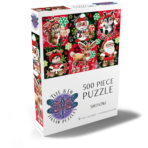 Darstellung des Puzzle Motivs Christmas Cuties Animals Collage - Sheena Pike Christmas Cuties Animals Collage - Sheena Pike 500 Puzzle Schachtel Ansicht2
