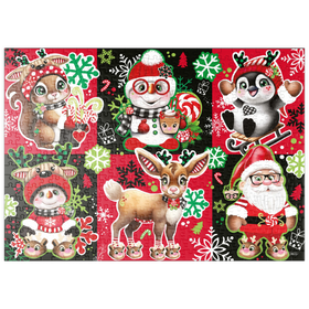 Darstellung des Puzzle-Motivs Christmas Cuties Animals Collage - Sheena Pike – Puzzleteile: 500