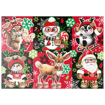 Darstellung des Puzzle Motivs puzzleplate Christmas Cuties Animals Collage - Sheena Pike 500 Puzzle