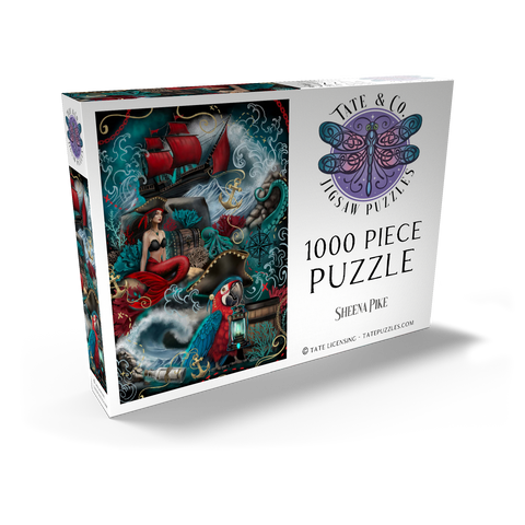 Darstellung des Puzzle Motivs Pirate Cove Parrot and Mermaid - Sheena Pike Pirate Cove Parrot and Mermaid - Sheena Pike 1000 Puzzle Schachtel Ansicht2