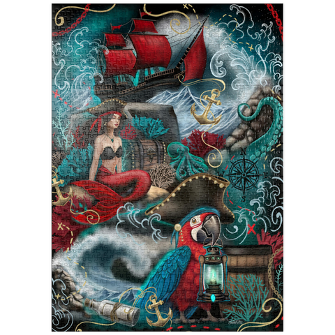Darstellung des Puzzle Motivs Pirate Cove Parrot and Mermaid - Sheena Pike puzzleplate Pirate Cove Parrot and Mermaid - Sheena Pike 1000 Puzzle