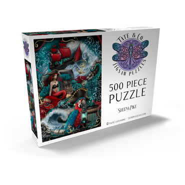 Darstellung des Puzzle Motivs Pirate Cove Parrot and Mermaid - Sheena Pike 500 Puzzle Schachtel Ansicht2