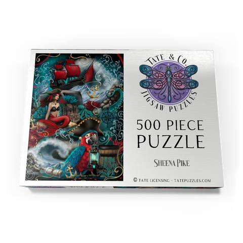 Darstellung des Puzzle Motivs Pirate Cove Parrot and Mermaid - Sheena Pike Pirate Cove Parrot and Mermaid - Sheena Pike 500 Puzzle Schachtel Ansicht3