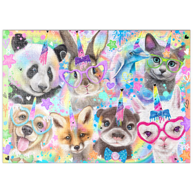 Darstellung des Puzzle Motivs Rainbow Cuties Baby Animals - Sheena Pike - Puzzleteile: 500