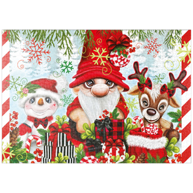 Darstellung des Puzzle-Motivs Christmas Gnome and Friends - Sheena Pike – Puzzleteile: 1000