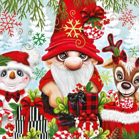 Darstellung des Puzzle Motivs Christmas Gnome and Friends - Sheena Pike Christmas Gnome and Friends - Sheena Pike 1000 Puzzle 3D Modell