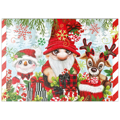 Darstellung des Puzzle Motivs Christmas Gnome and Friends - Sheena Pike puzzleplate Christmas Gnome and Friends - Sheena Pike 500 Puzzle