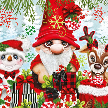 Darstellung des Puzzle Motivs Christmas Gnome and Friends - Sheena Pike 500 Puzzle 3D Modell