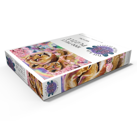 Darstellung des Puzzle Motivs Spring Breeze Lions - Sheena Pike Spring Breeze Lions - Sheena Pike 1000 Puzzle Schachtel Ansicht1