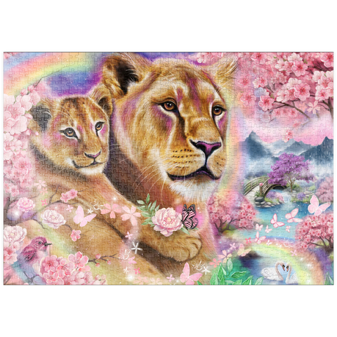 Darstellung des Puzzle Motivs Spring Breeze Lions - Sheena Pike puzzleplate Spring Breeze Lions - Sheena Pike 1000 Puzzle