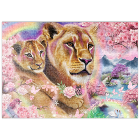 Darstellung des Puzzle Motivs Spring Breeze Lions - Sheena Pike - Puzzleteile: 500