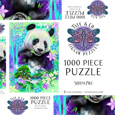 Darstellung des Puzzle Motivs Panda Bear Animal Spirit - Sheena Pike 1000 Puzzle Schachtel 3D Modell