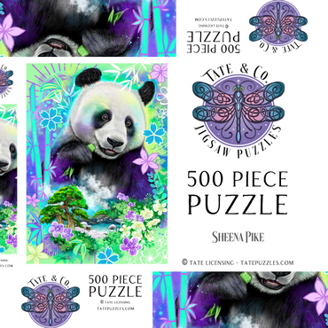 Darstellung des Puzzle Motivs Panda Bear Animal Spirit - Sheena Pike 500 Puzzle Schachtel 3D Modell