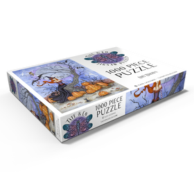 Darstellung des Puzzle Motivs The Halloween Tree witch – Amy Brown - Puzzleteile: 1000