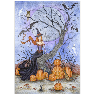 Darstellung des Puzzle Motivs puzzleplate The Halloween Tree witch – Amy Brown 1000 Puzzle