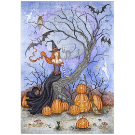Darstellung des Puzzle Motivs The Halloween Tree witch – Amy Brown - Puzzleteile: 1000
