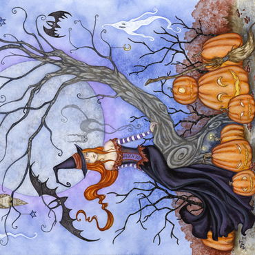 Darstellung des Puzzle Motivs The Halloween Tree witch – Amy Brown 1000 Puzzle 3D Modell
